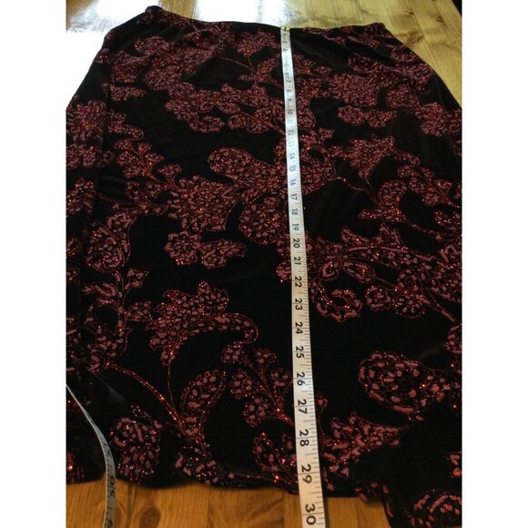 Vintage 90s Y2K Choices Woman Floral Velvet Skirt Size 1X Whimsigoth - Picture 8 of 8